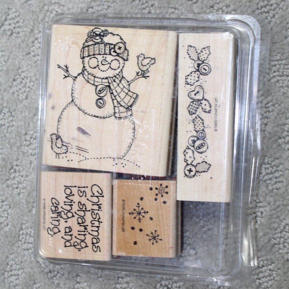 Stampin' Up Set of 4 Christmas  1995 Stamps - Mounted - GUC